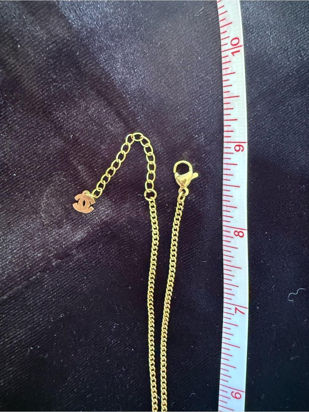 ChaneI Gold and Black Chunky Pendant on 17” Gold Necklace - Picture 12 of 14